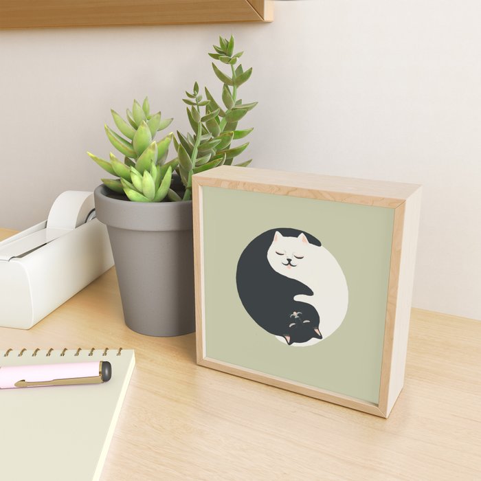 Hidden cat 26 yin yang hug Mini Art Print Gallery Image 2