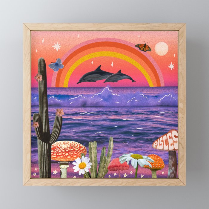 Pisces Collage Mini Art Print Gallery Image 1