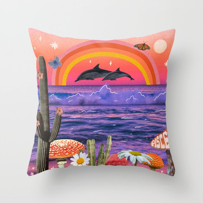 Pisces Collage Throw Pillow Gallery Image 6