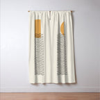 Ocean wave gold sunrise - mid century style Window Curtain Gallery Image 3