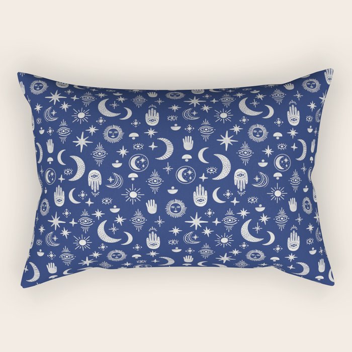 Mystic symbols in the dark sky Rectangular Pillow Gallery Image 1