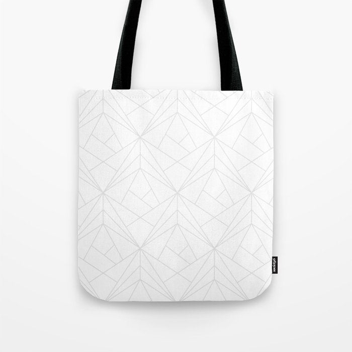 Geometric White Gray Modern Pattern  Tote Bag Gallery Image 1