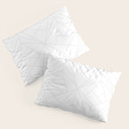 Geometric White Gray Modern Pattern  Pillow Sham Gallery Image 3