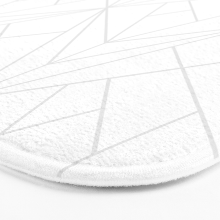 Geometric White Gray Modern Pattern  Bath Mat Gallery Image 3