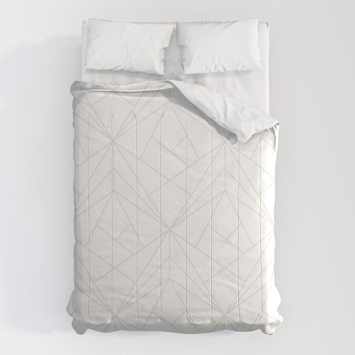 Geometric White Gray Modern Pattern  Comforter Gallery Image 6