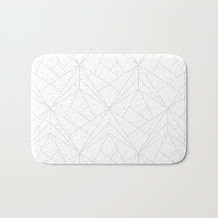Geometric White Gray Modern Pattern  Bath Mat Gallery Image 1