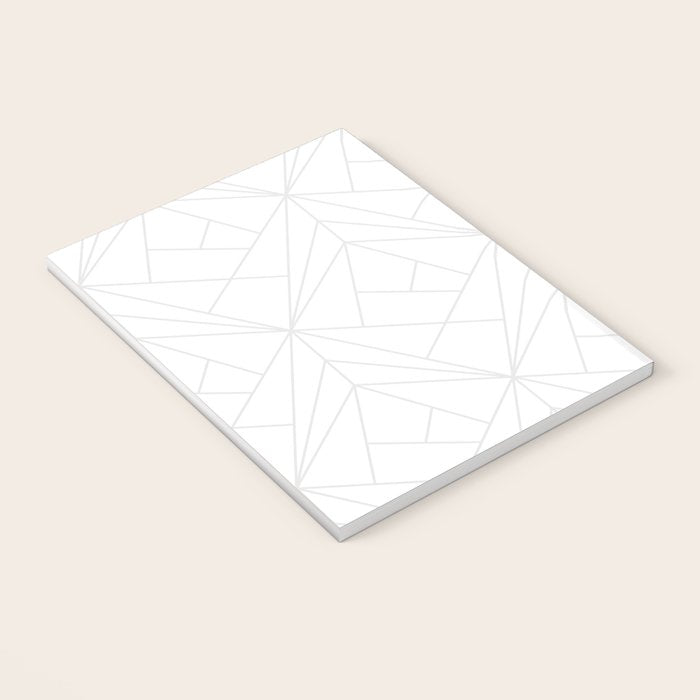 Geometric White Gray Modern Pattern  Notebook Gallery Image 3