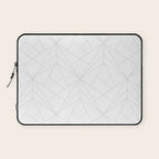 Geometric White Gray Modern Pattern  Laptop Sleeve Gallery Image 1