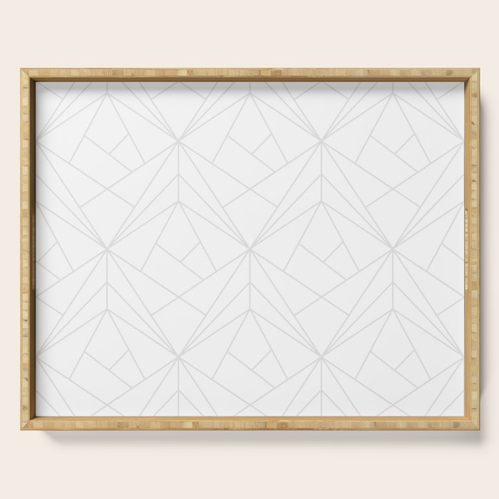 Geometric White Gray Modern Pattern  Serving Tray Gallery Image 1