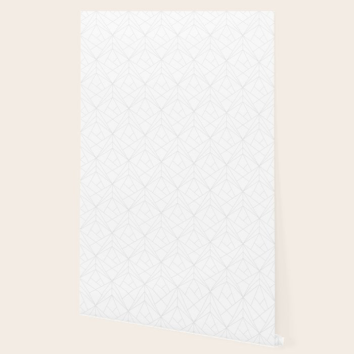 Geometric White Gray Modern Pattern  Wallpaper Gallery Image 2
