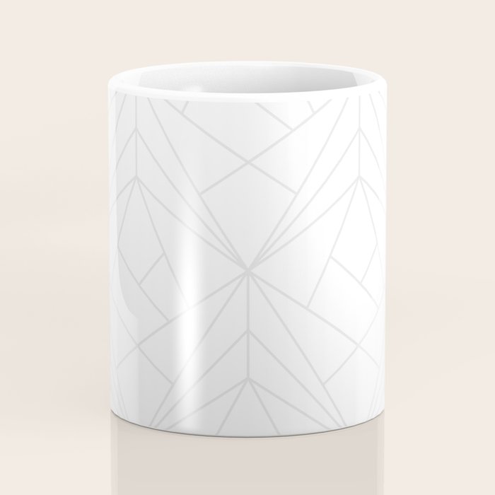 Geometric White Gray Modern Pattern  Coffee Mug Gallery Image 4