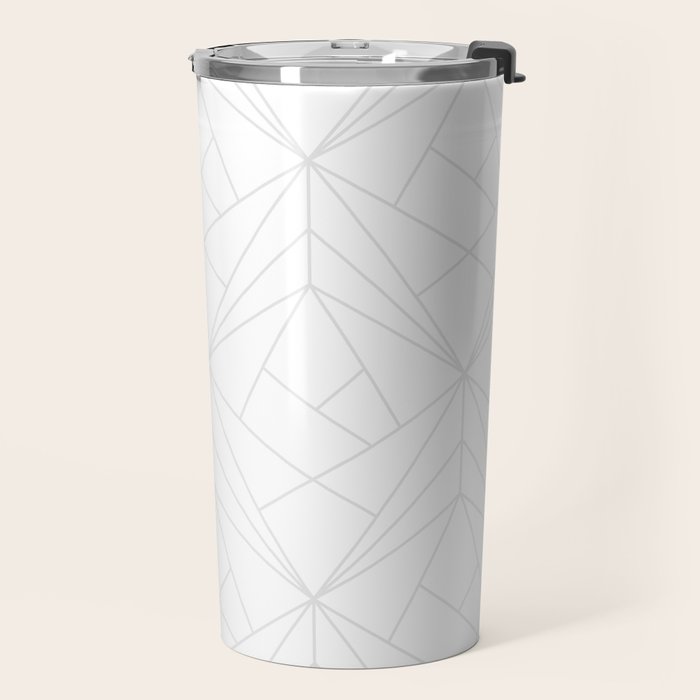 Geometric White Gray Modern Pattern  Travel Mug Gallery Image 2