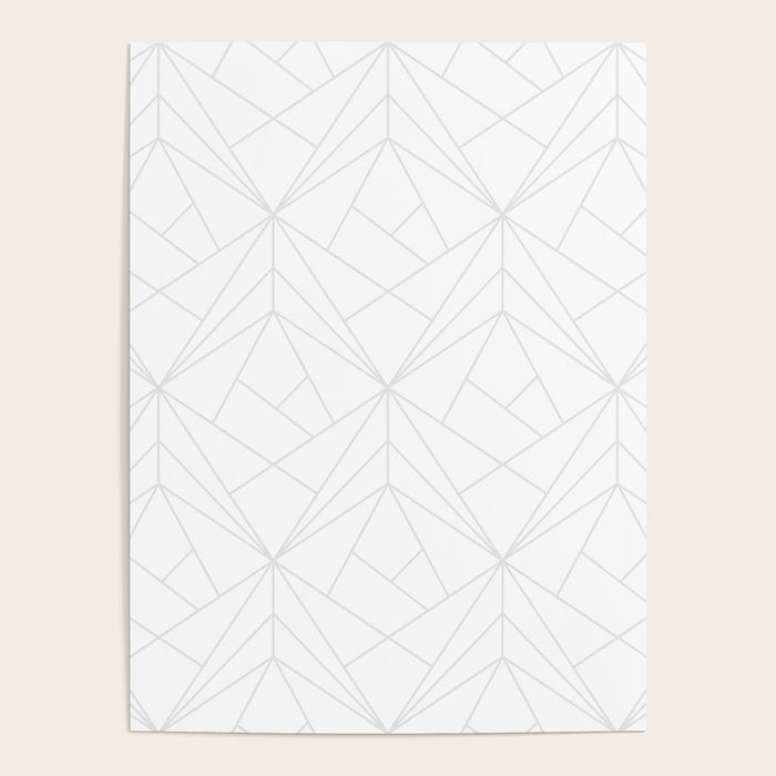 Geometric White Gray Modern Pattern  Poster Gallery Image 4