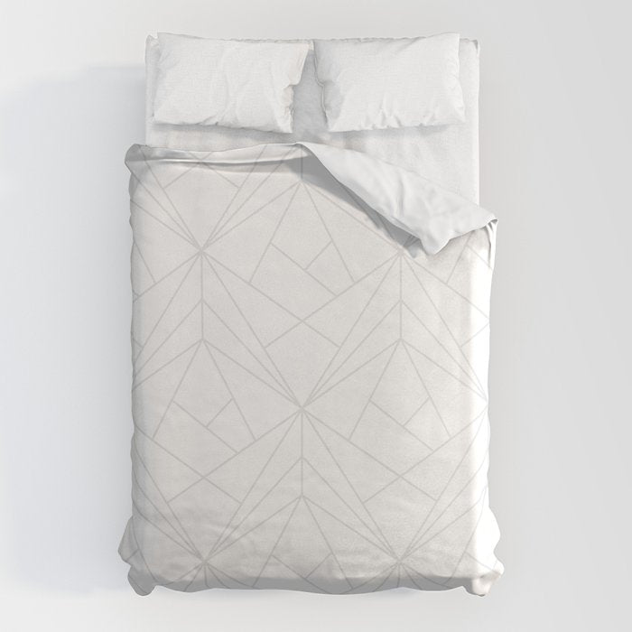 Geometric White Gray Modern Pattern  Duvet Cover Gallery Image 6