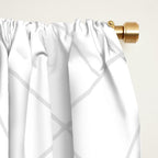 Geometric White Gray Modern Pattern  Window Curtain Gallery Image 2