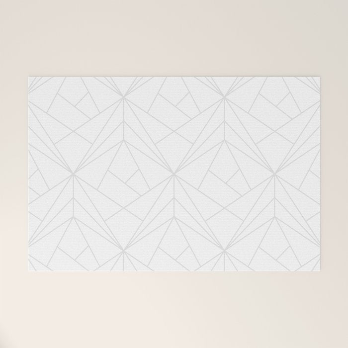 Geometric White Gray Modern Pattern  Welcome Mat Gallery Image 1