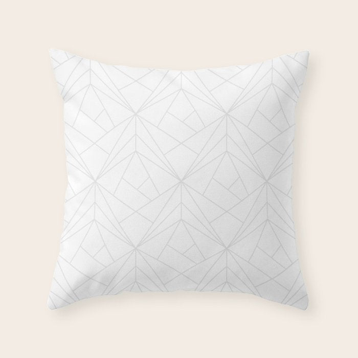 Geometric White Gray Modern Pattern  Throw Pillow Gallery Image 6