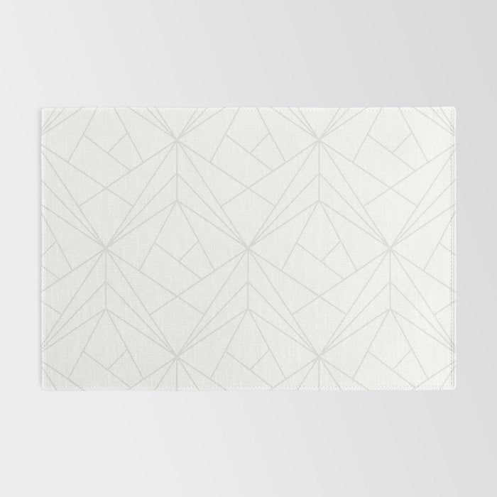 Geometric White Gray Modern Pattern  Rug Gallery Image 2