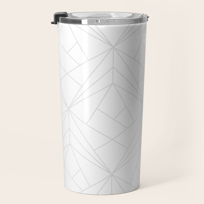Geometric White Gray Modern Pattern  Travel Mug Gallery Image 3