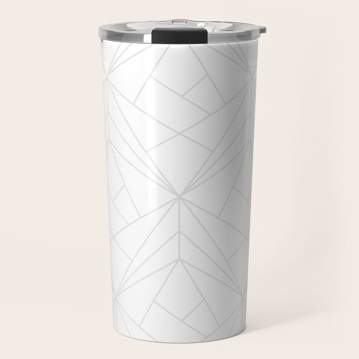 Geometric White Gray Modern Pattern  Travel Mug Gallery Image 1