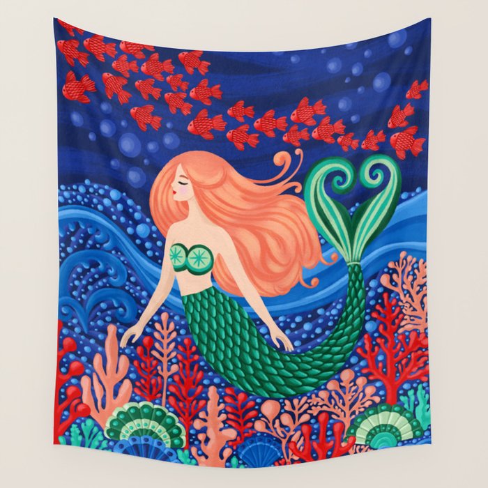 Mermaid's Song of the Sea Wall Tapestry Gallery Image 4