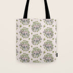 Tyrannosaurus & Sassafras | Dinosaur Botanical Art Tote Bag Gallery Image 1