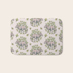 Tyrannosaurus & Sassafras | Dinosaur Botanical Art Bath Mat Gallery Image 1