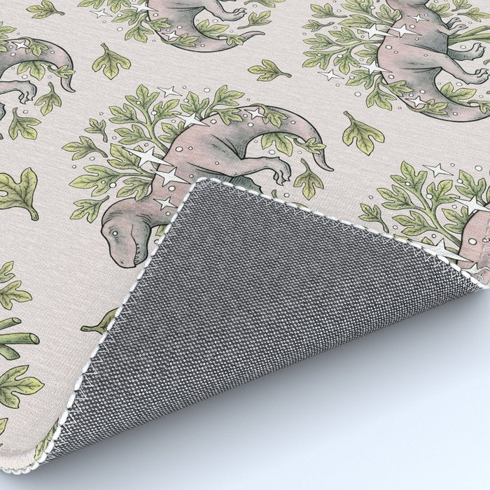 Tyrannosaurus & Sassafras | Dinosaur Botanical Art Rug Gallery Image 4