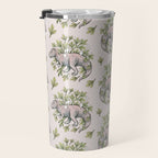 Tyrannosaurus & Sassafras | Dinosaur Botanical Art Travel Mug Gallery Image 3