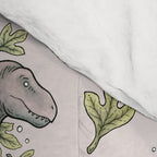 Tyrannosaurus & Sassafras | Dinosaur Botanical Art Comforter Gallery Image 4