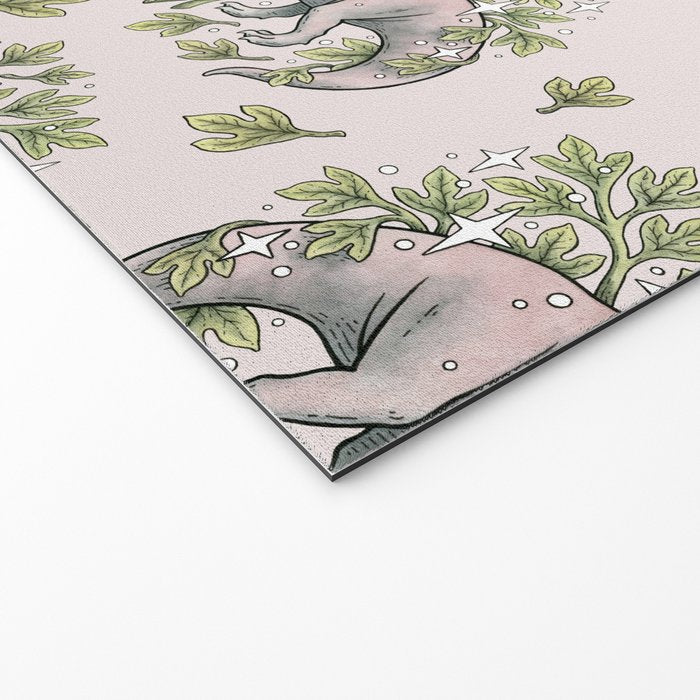 Tyrannosaurus & Sassafras | Dinosaur Botanical Art Welcome Mat Gallery Image 2