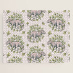 Tyrannosaurus & Sassafras | Dinosaur Botanical Art Jigsaw Puzzle Gallery Image 1