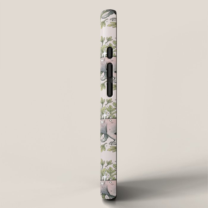Tyrannosaurus & Sassafras | Dinosaur Botanical Art iPhone Case Gallery Image 2