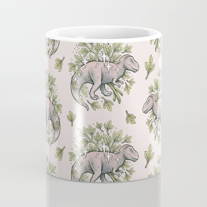 Tyrannosaurus & Sassafras | Dinosaur Botanical Art Coffee Mug Gallery Image 4