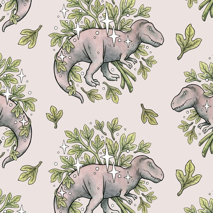 Tyrannosaurus & Sassafras | Dinosaur Botanical Art Coffee Mug Gallery Image 2