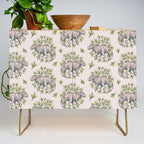 Tyrannosaurus & Sassafras | Dinosaur Botanical Art Credenza Gallery Image 1