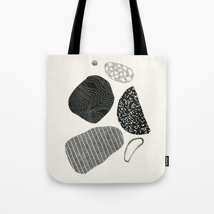 Monochrome Abstract Shapes #2 Tote Bag Gallery Image 1