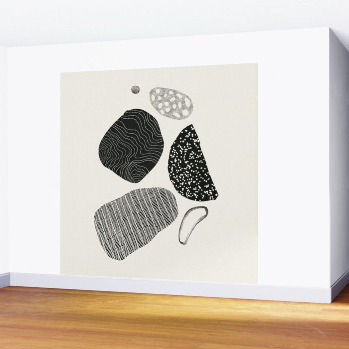 Monochrome Abstract Shapes #2 Wall Mural Gallery Image 2