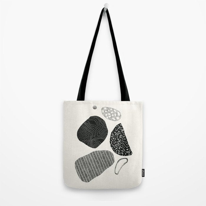 Monochrome Abstract Shapes #2 Tote Bag Gallery Image 2