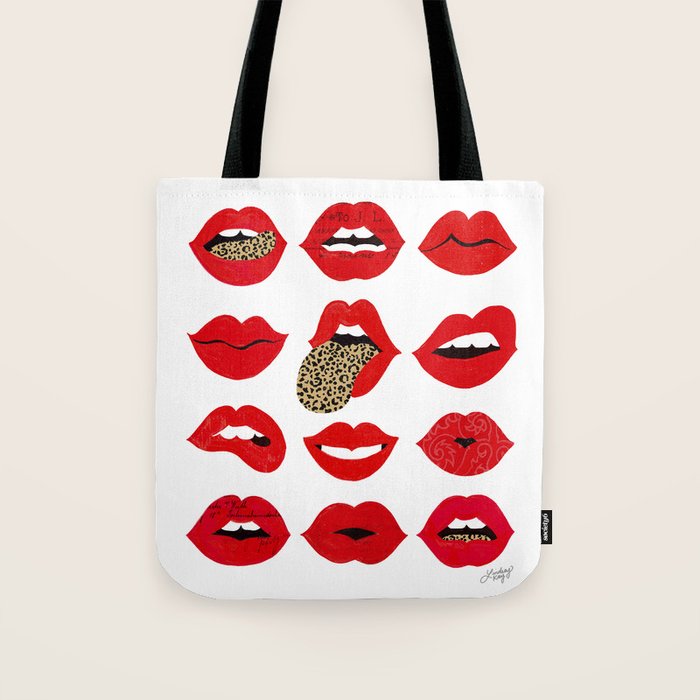 Leopard Lips of Love Tote Bag Gallery Image 1