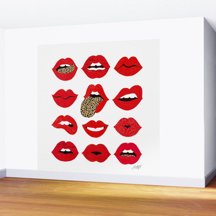 Leopard Lips of Love Wall Mural Gallery Image 2
