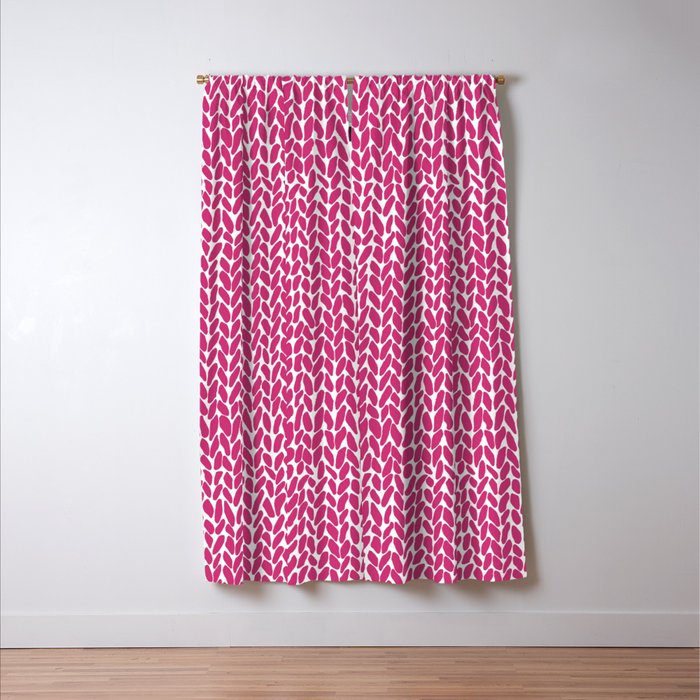 Hand Knit Hot Pink Window Curtain Gallery Image 3