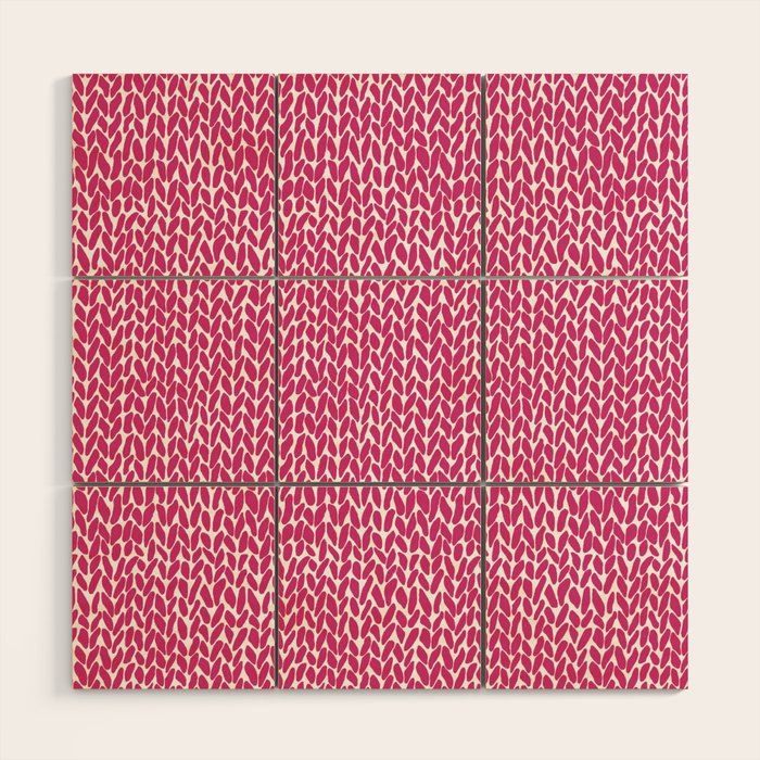 Hand Knit Hot Pink Wood Wall Art Gallery Image 1