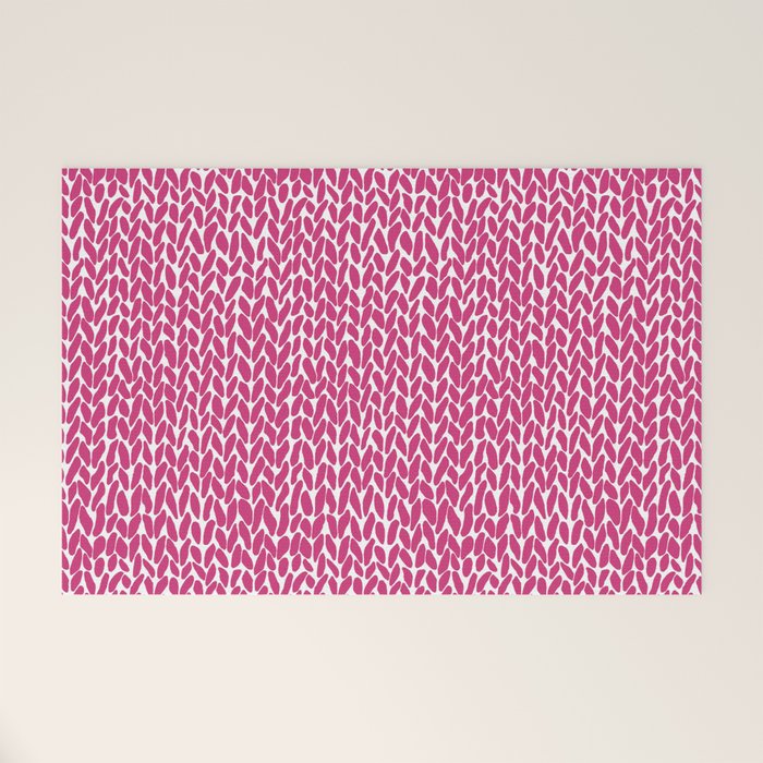 Hand Knit Hot Pink Welcome Mat Gallery Image 1