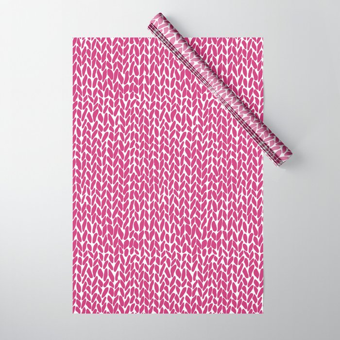 Hand Knit Hot Pink Wrapping Paper Gallery Image 1