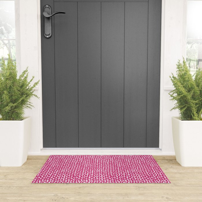 Hand Knit Hot Pink Welcome Mat Gallery Image 3