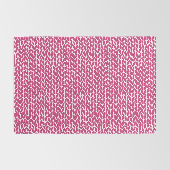Hand Knit Hot Pink Rug Gallery Image 2