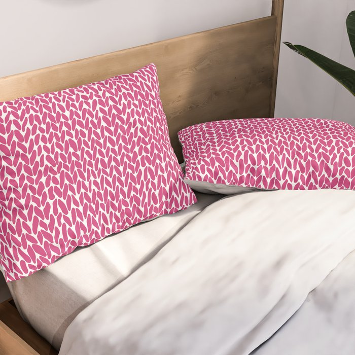 Hand Knit Hot Pink Pillow Sham Gallery Image 2