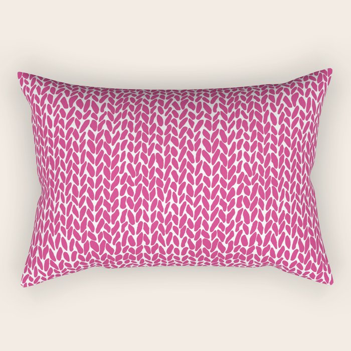 Hand Knit Hot Pink Rectangular Pillow Gallery Image 2
