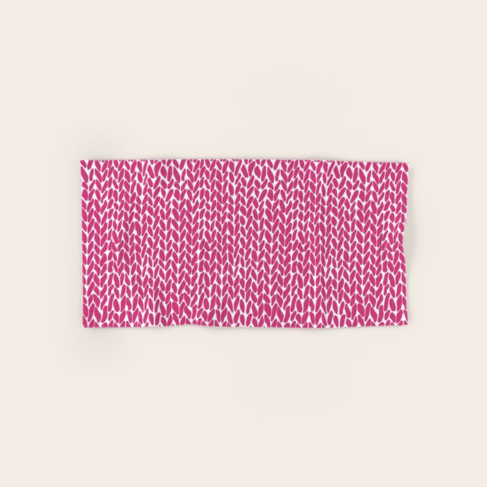Hand Knit Hot Pink Bath Towel Gallery Image 1